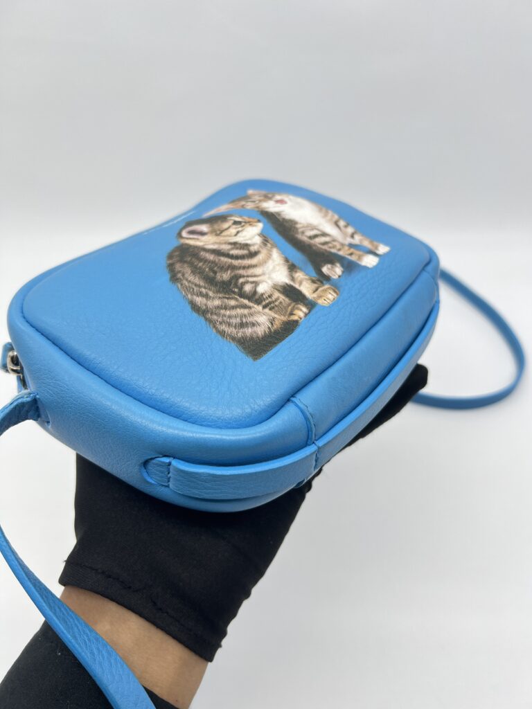 Balenciaga Everyday Camera Bag Blue Cat SHW