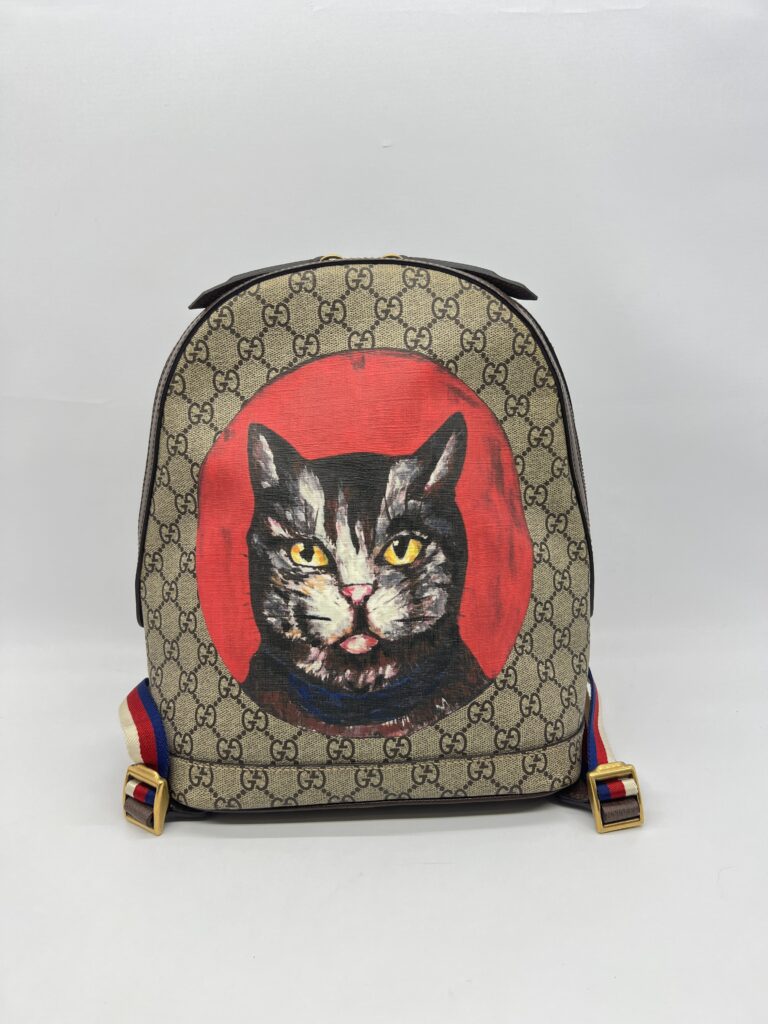Gucci Bosco Backpack Cat GG Supreme Canvas