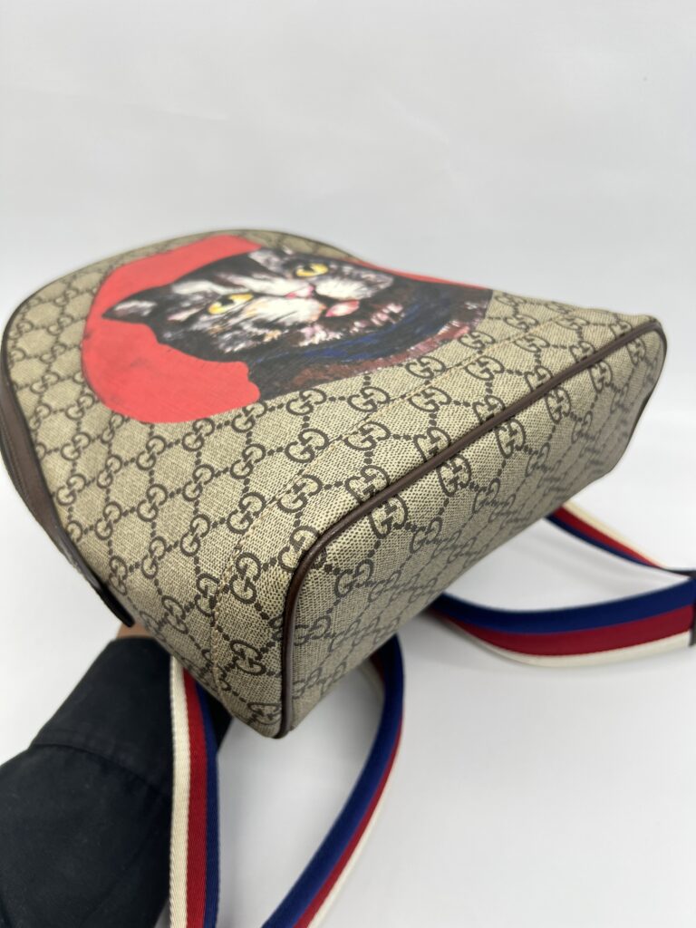 Gucci Bosco Backpack Cat GG Supreme Canvas