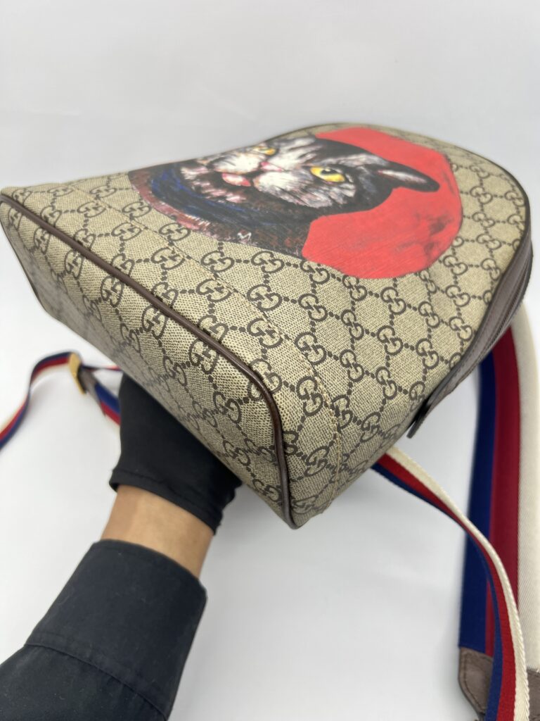 Gucci Bosco Backpack Cat GG Supreme Canvas