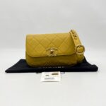 Chanel Chain Infinity Waist Belt Bag Yellow GHW