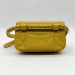 Chanel Chain Infinity Waist Belt Bag Yellow GHW