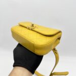 Chanel Chain Infinity Waist Belt Bag Yellow GHW