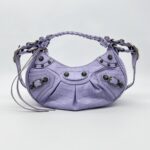 Balenciaga Le Cagole XS Croco Lilac SHW