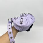 Balenciaga Le Cagole XS Croco Lilac SHW