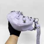 Balenciaga Le Cagole XS Croco Lilac SHW