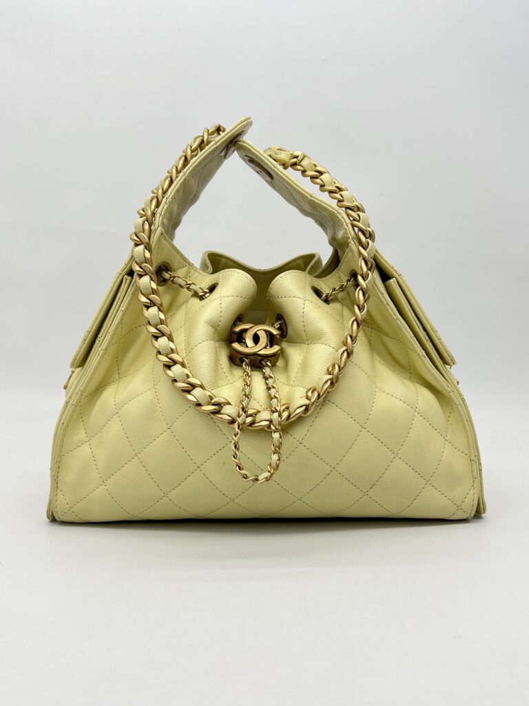 Chanel C25 Small Caviar Light Yellow GHW