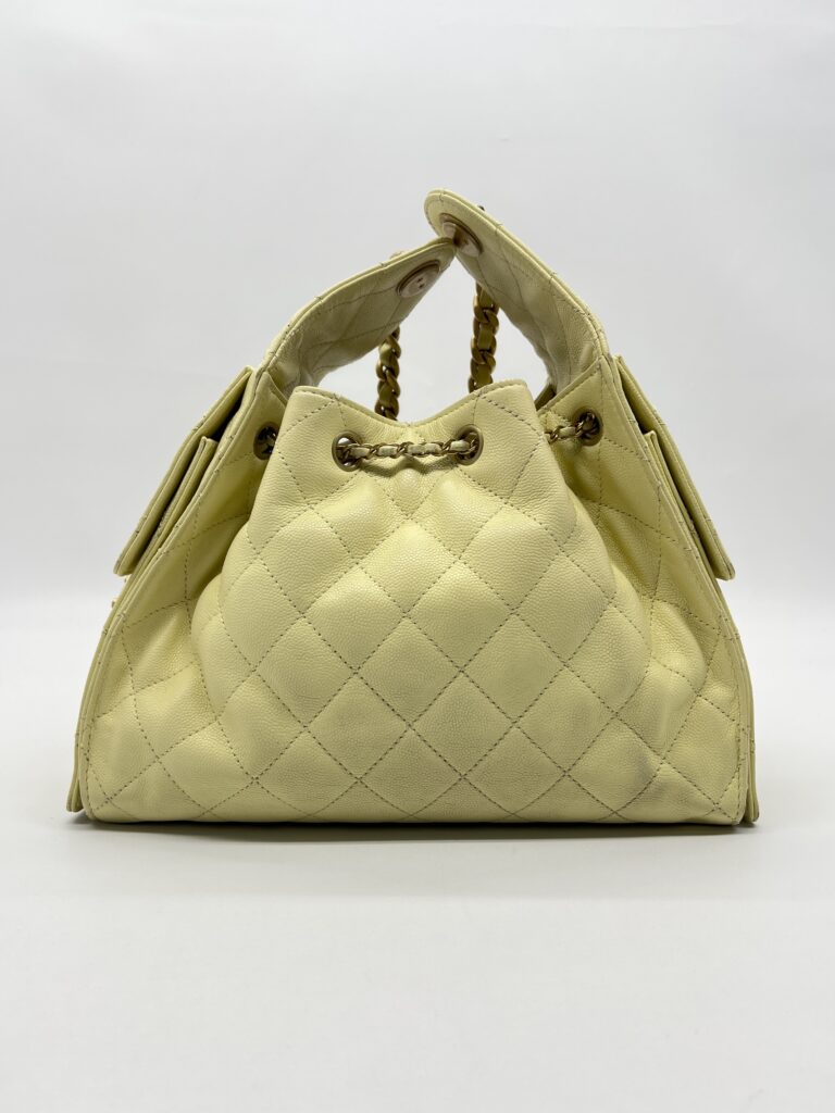 Chanel C25 Small Caviar Light Yellow GHW