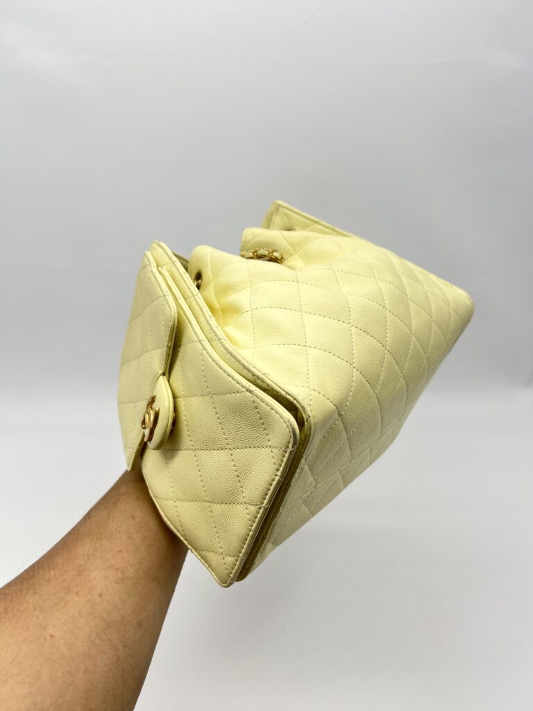 Chanel C25 Small Caviar Light Yellow GHW