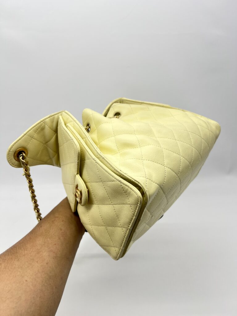 Chanel C25 Small Caviar Light Yellow GHW