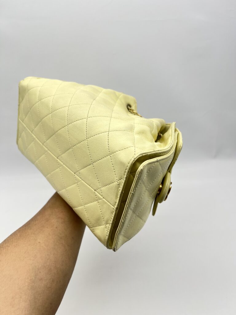 Chanel C25 Small Caviar Light Yellow GHW