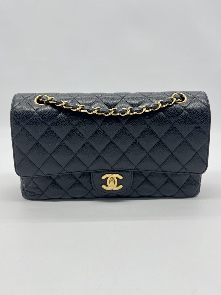 Chanel Medium Classic D Flap Caviar Black GHW