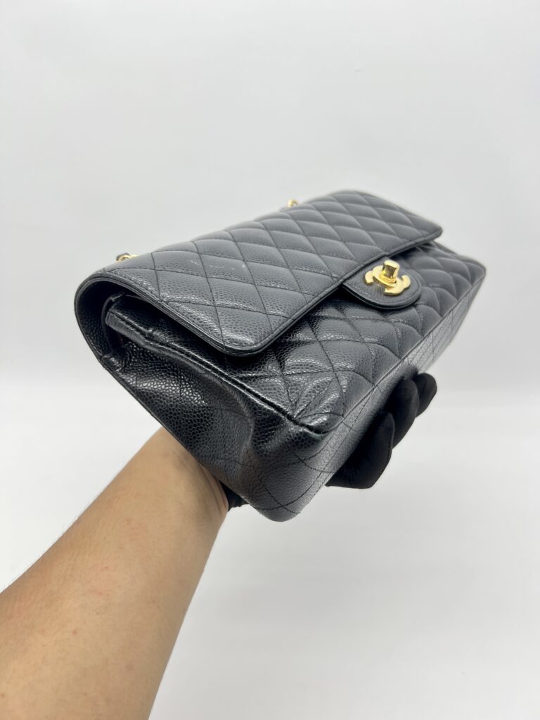 Chanel Medium Classic D Flap Caviar Black GHW