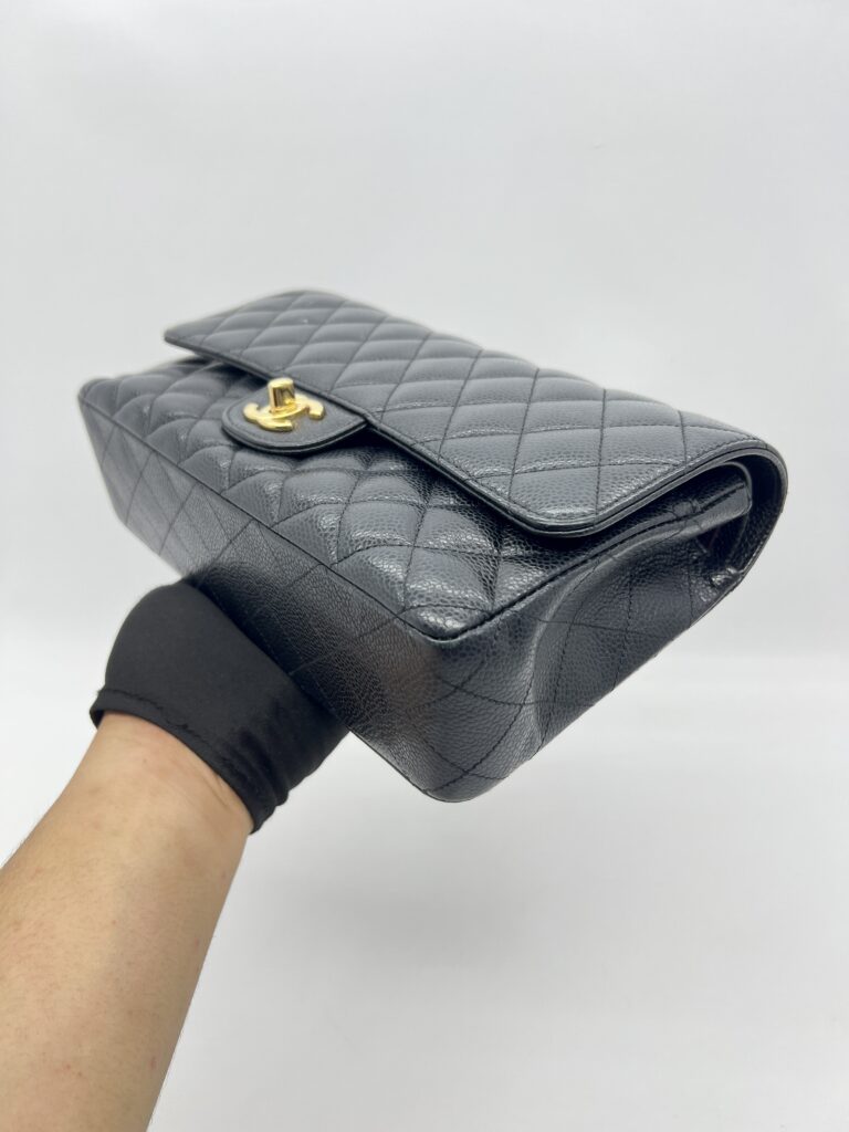 Chanel Medium Classic D Flap Caviar Black GHW