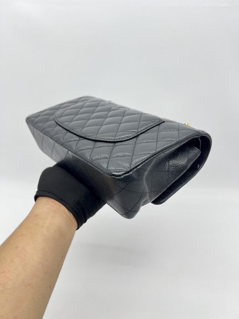 Chanel Medium Classic D Flap Caviar Black GHW