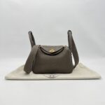Hermes Mini Lindy Clemence Etoupe GHW