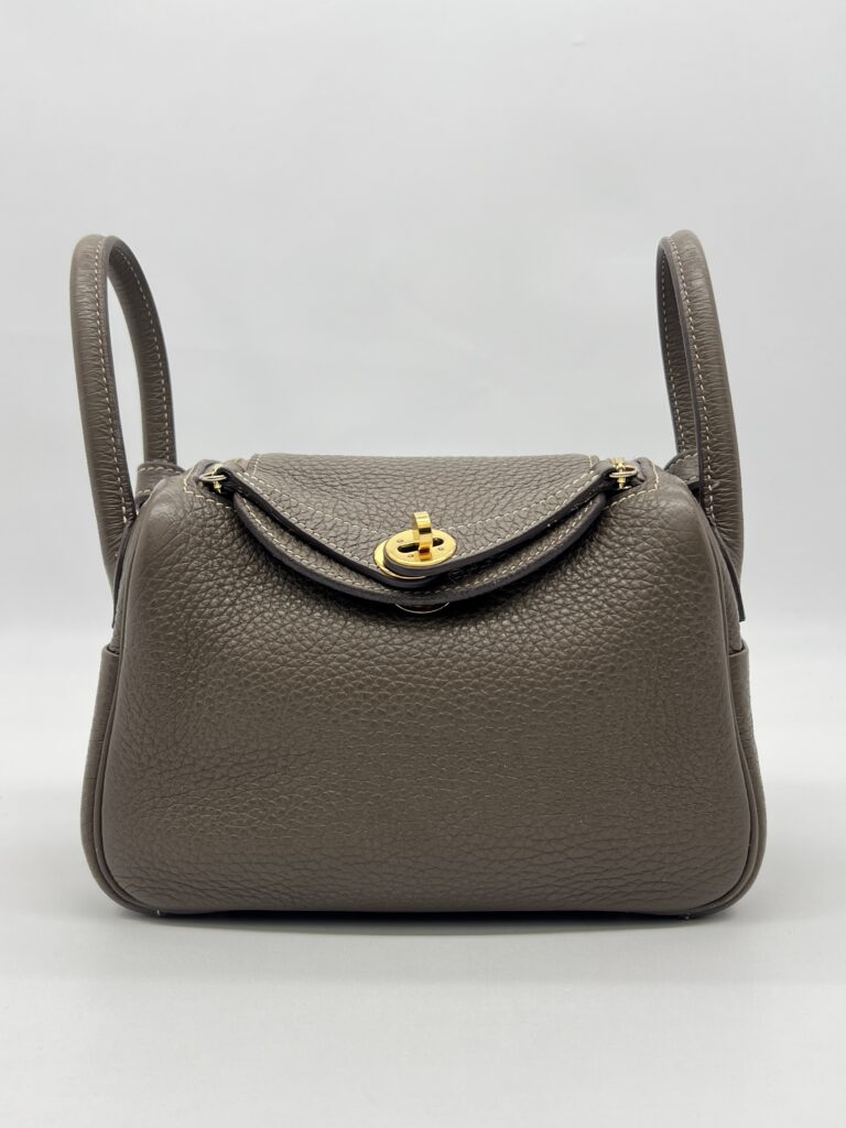 Hermes Mini Lindy Clemence Etoupe GHW