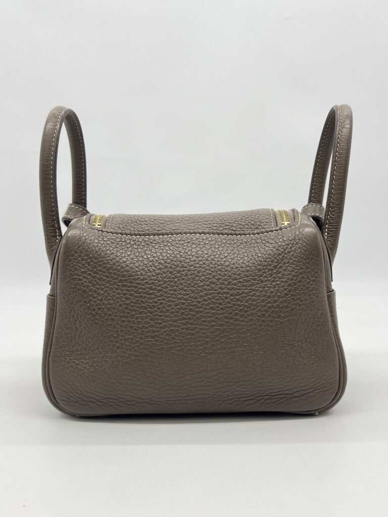 Hermes Mini Lindy Clemence Etoupe GHW