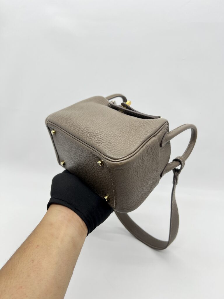 Hermes Mini Lindy Clemence Etoupe GHW