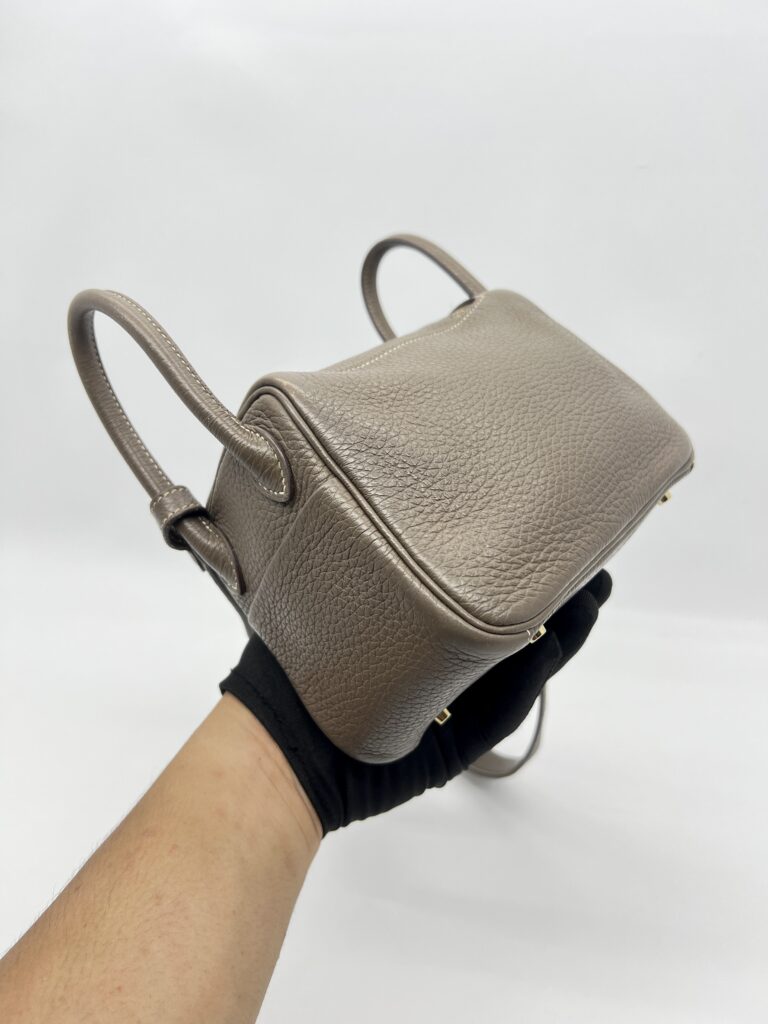 Hermes Mini Lindy Clemence Etoupe GHW