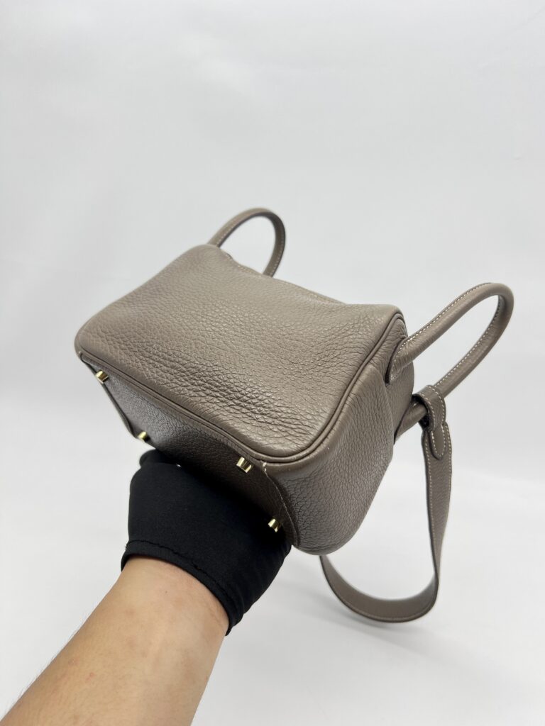Hermes Mini Lindy Clemence Etoupe GHW