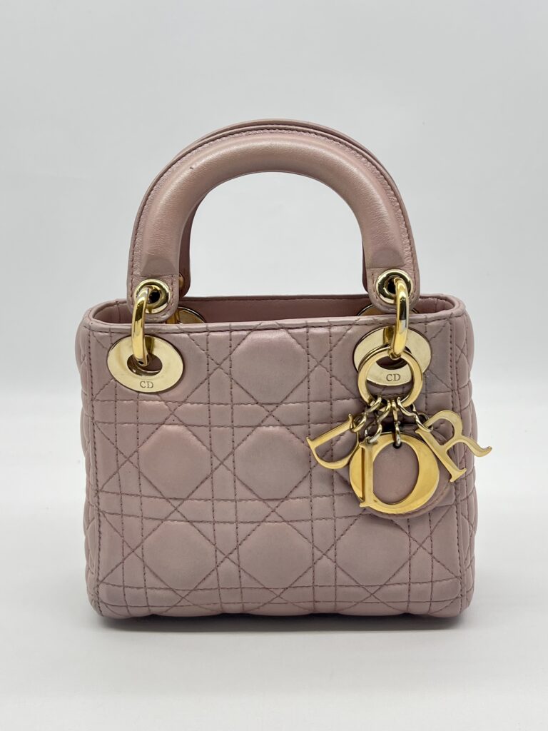 Dior Lady Dior Mini Lambskin Light Pink GHW