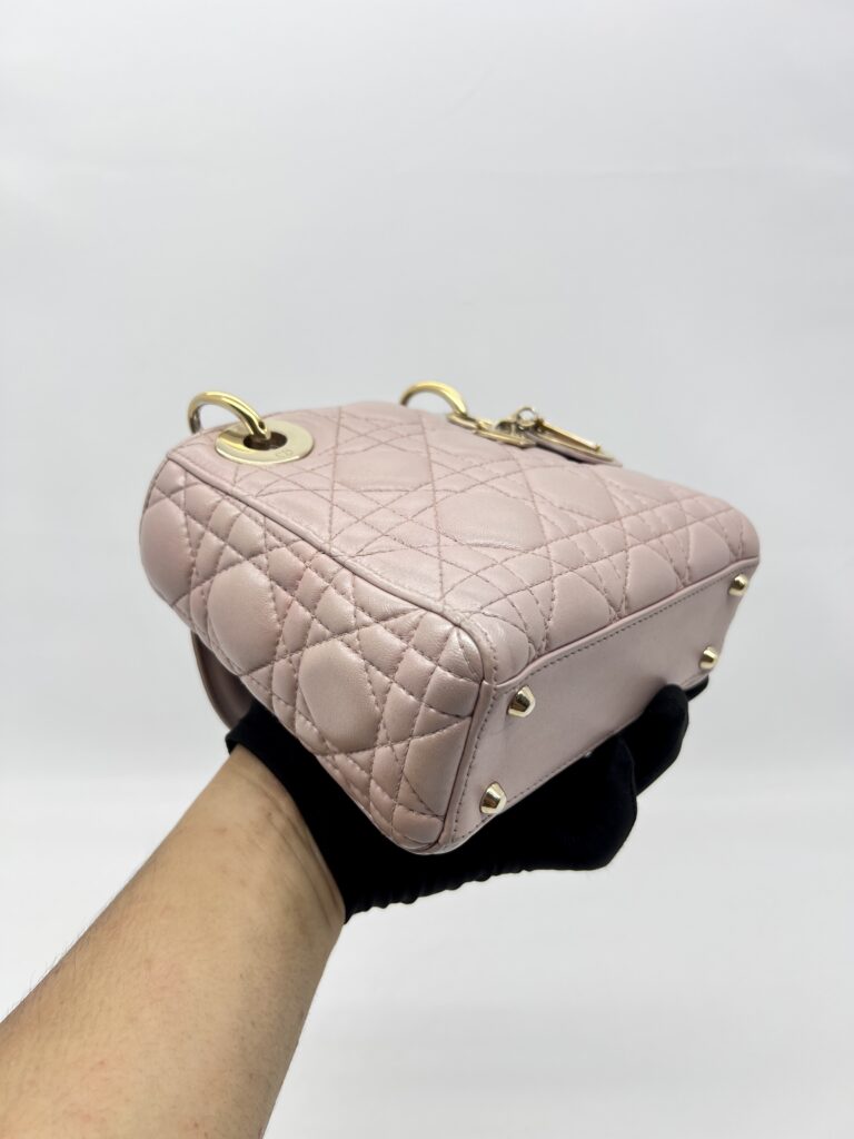 Dior Lady Dior Mini Lambskin Light Pink GHW