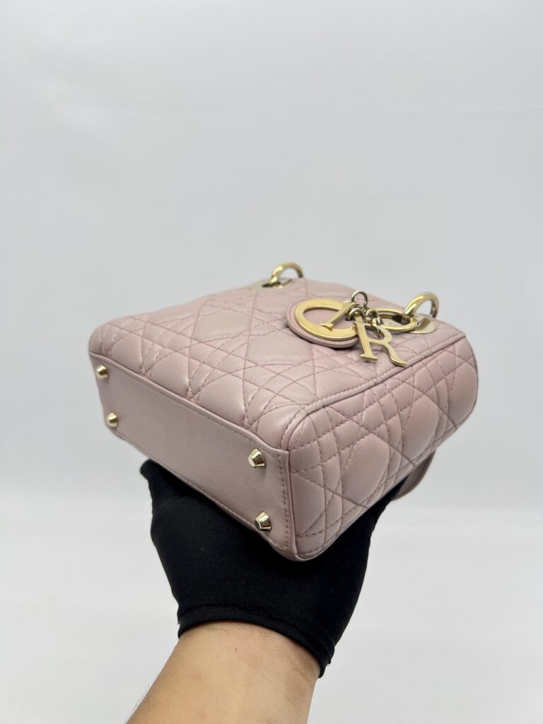 Dior Lady Dior Mini Lambskin Light Pink GHW