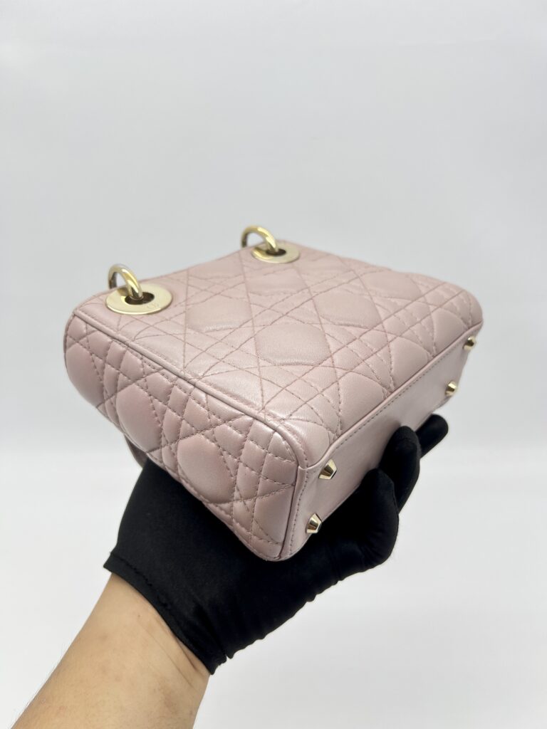 Dior Lady Dior Mini Lambskin Light Pink GHW