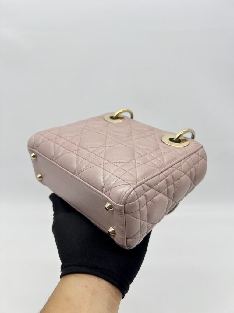 Dior Lady Dior Mini Lambskin Light Pink GHW