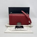 Chanel Boy 25 Caviar Red RHW