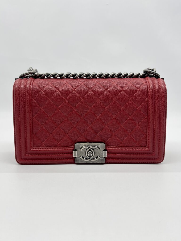 Chanel Boy 25 Caviar Red RHW