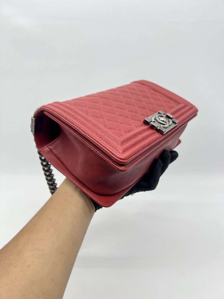 Chanel Boy 25 Caviar Red RHW