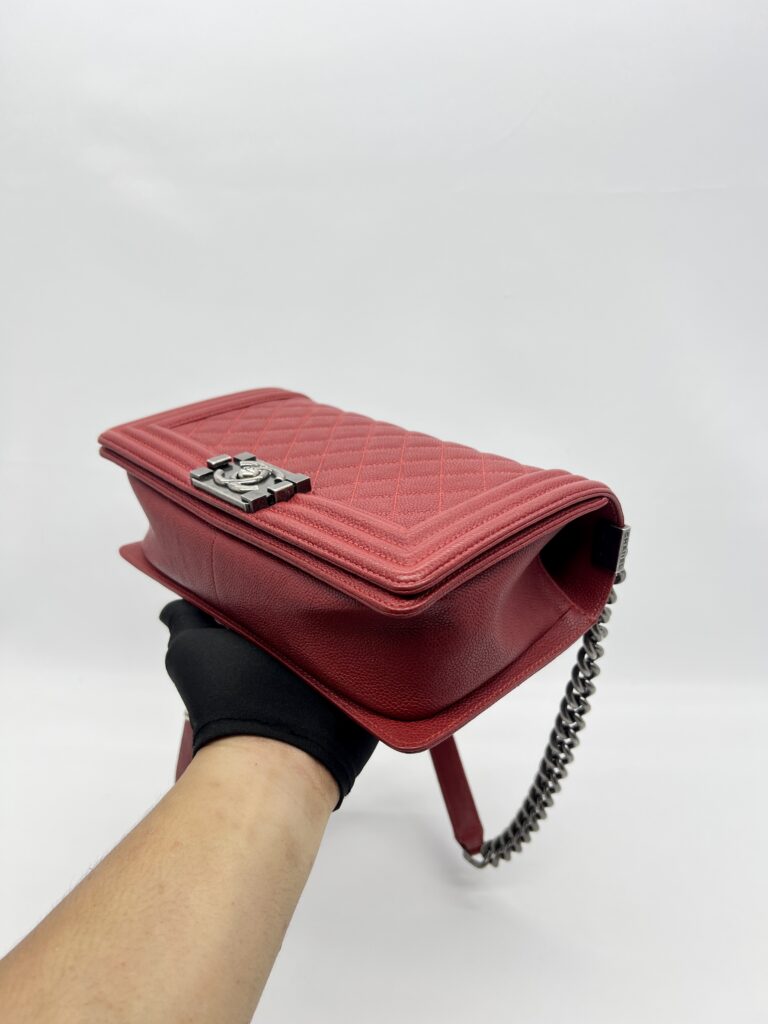Chanel Boy 25 Caviar Red RHW