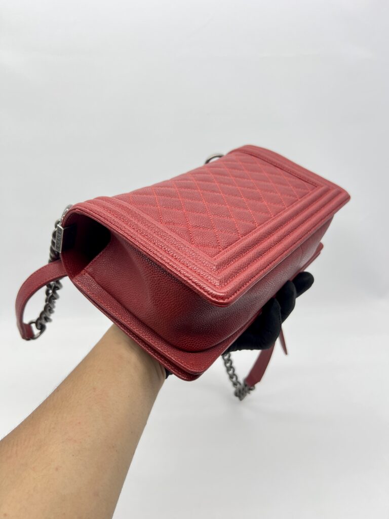 Chanel Boy 25 Caviar Red RHW