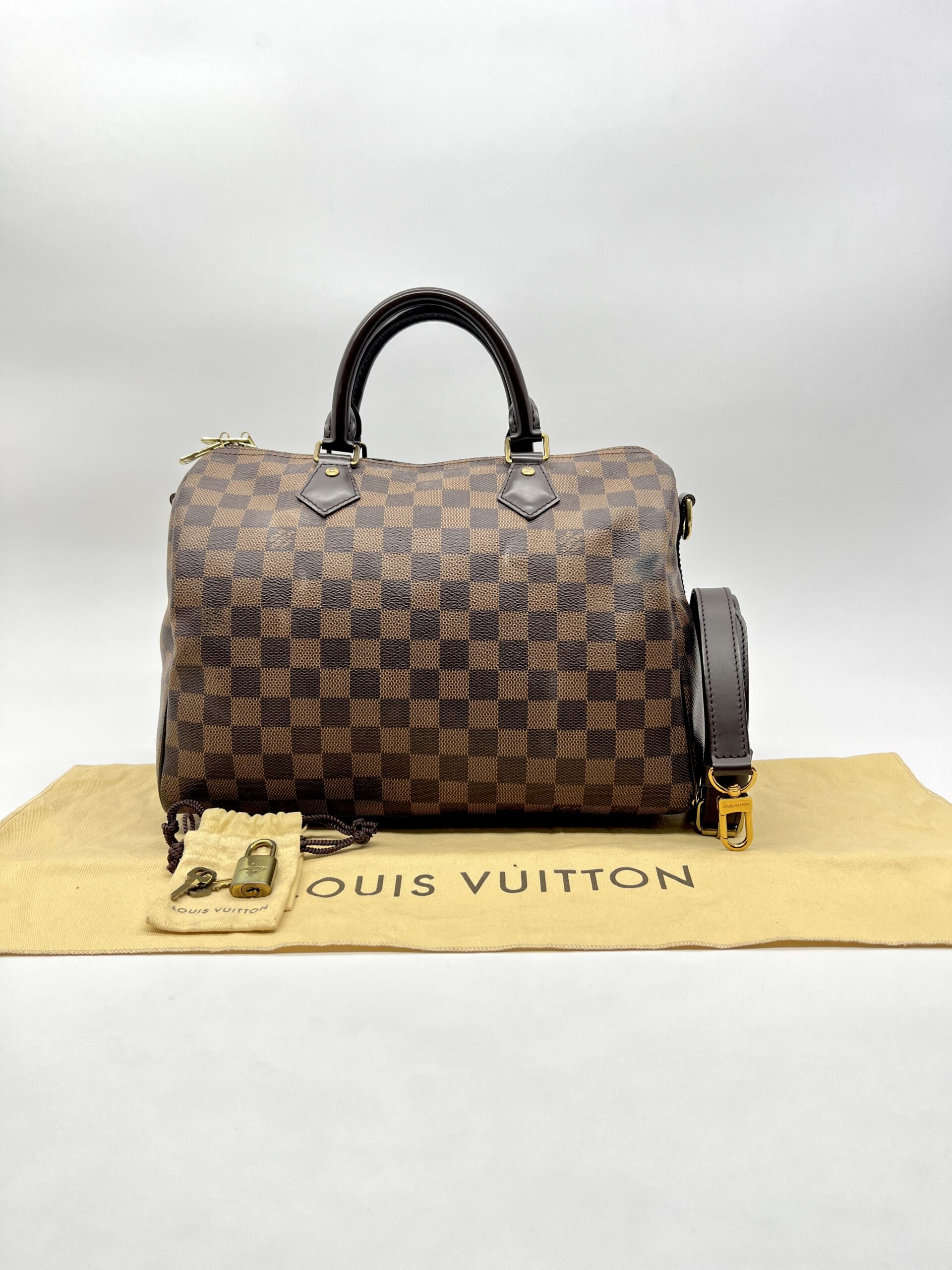 Louis Vuitton Speedy Bandou 30 Damier Ebene GHW
