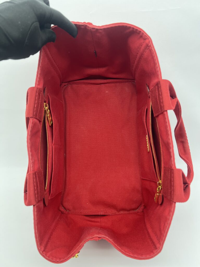 Prada Canapa Shopping Tote Canvas Rosso GHW