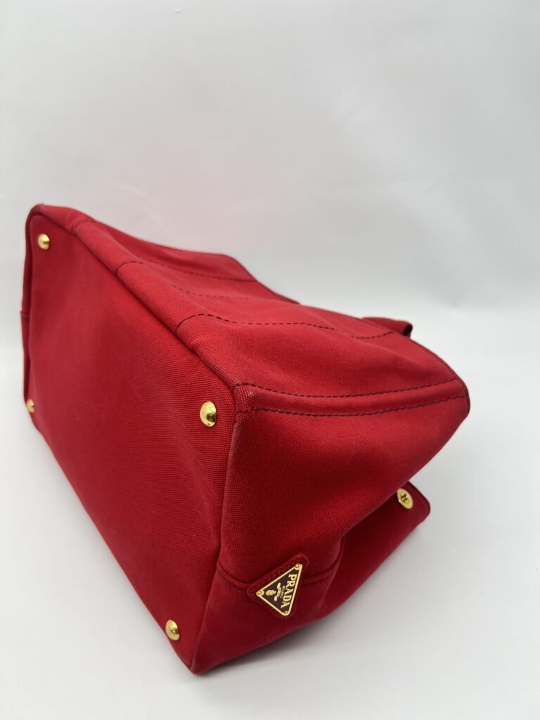 Prada Canapa Shopping Tote Canvas Rosso GHW