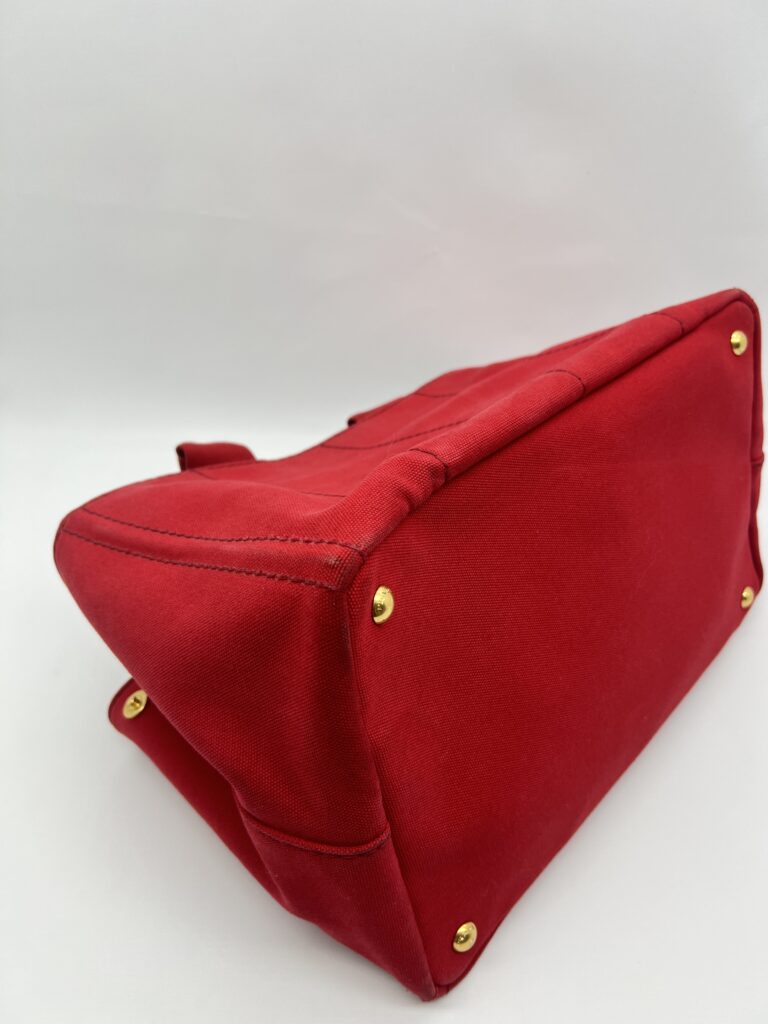 Prada Canapa Shopping Tote Canvas Rosso GHW