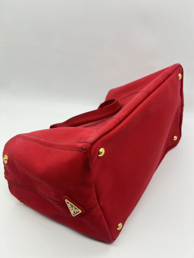 Prada Canapa Shopping Tote Canvas Rosso GHW