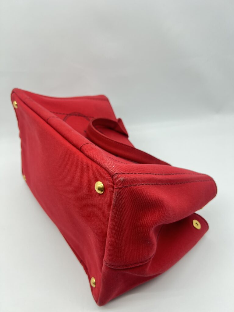 Prada Canapa Shopping Tote Canvas Rosso GHW