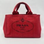 Prada Canapa Shopping Tote Canvas Rosso GHW