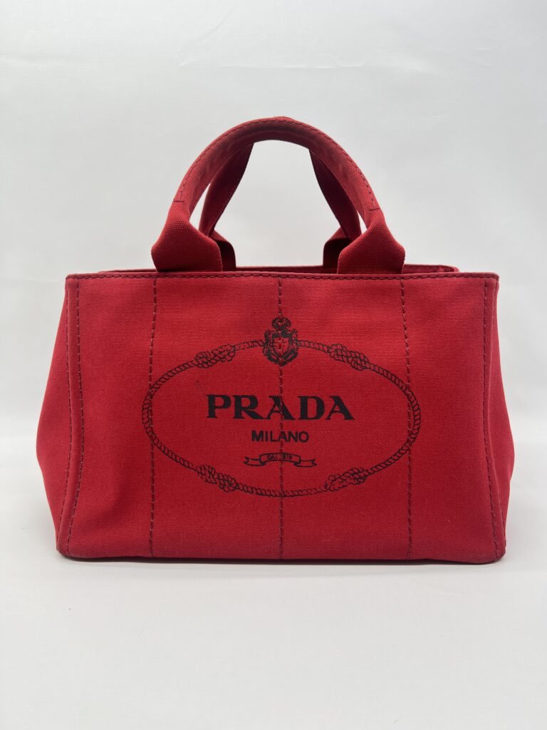 Prada Canapa Shopping Tote Canvas Rosso GHW
