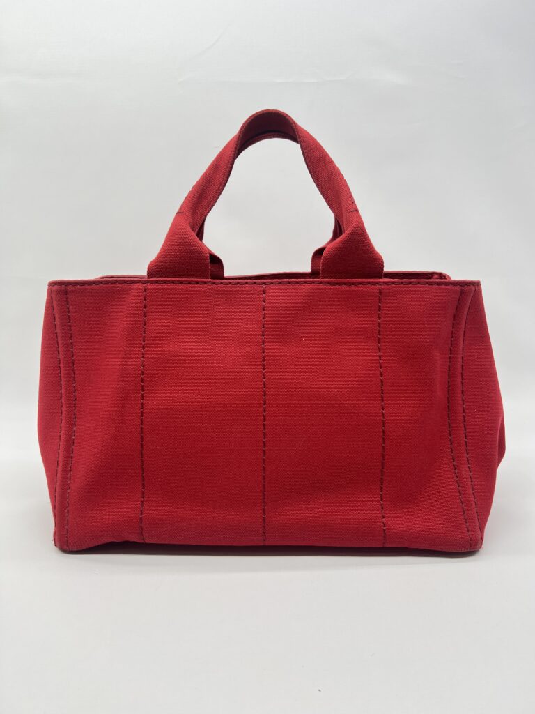Prada Canapa Shopping Tote Canvas Rosso GHW
