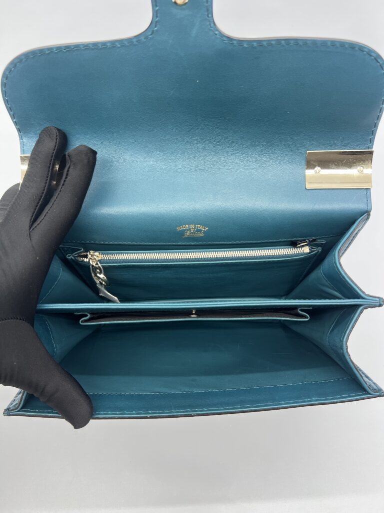 Gucci Interlocking 1973 Flap Bag Turqoise LGHW
