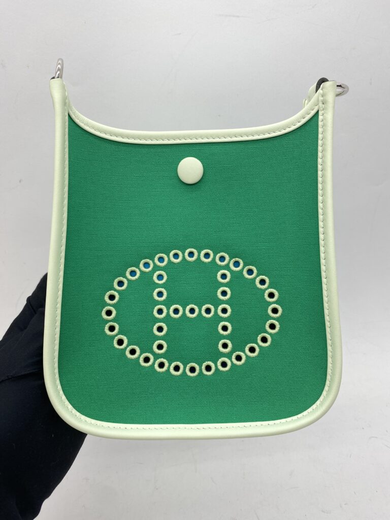 Hermes Neo Evelyne 16 Officier Canvas Swift Menthe/Vert Fizz SHW
