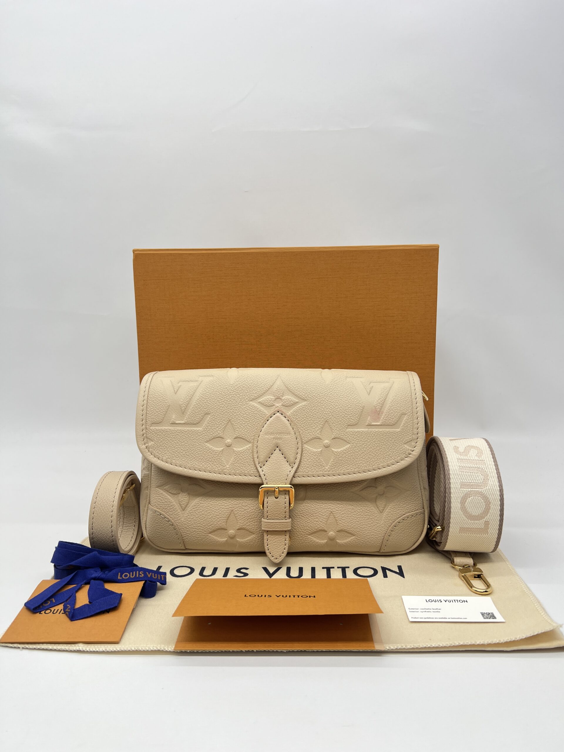 Louis Vuitton Diane PM Monogram Empreinte Creme GHW
