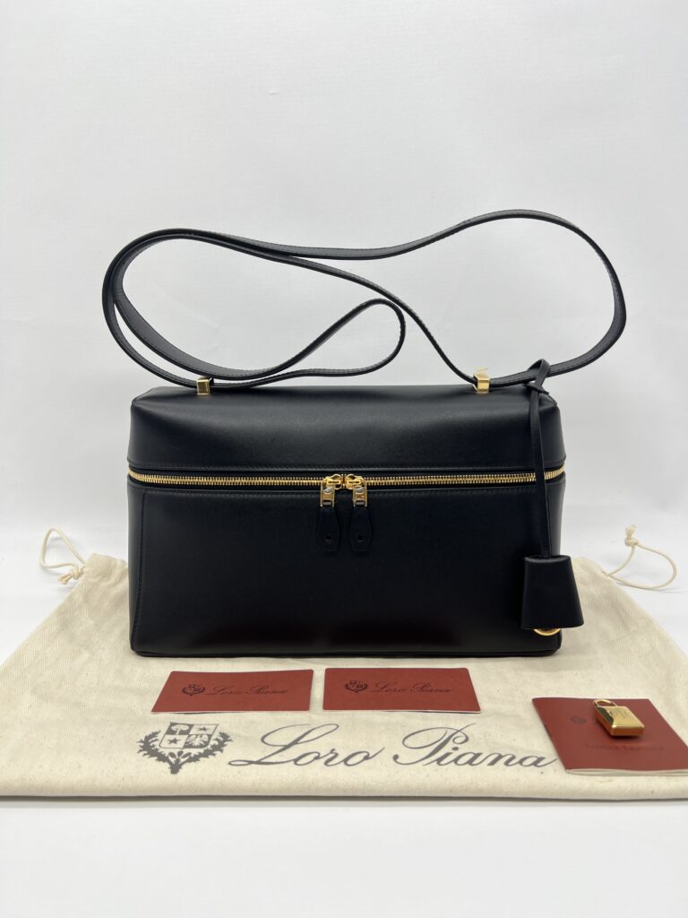 Loro Piana Extra Bag L27 Saddle Calfskin Black GHW