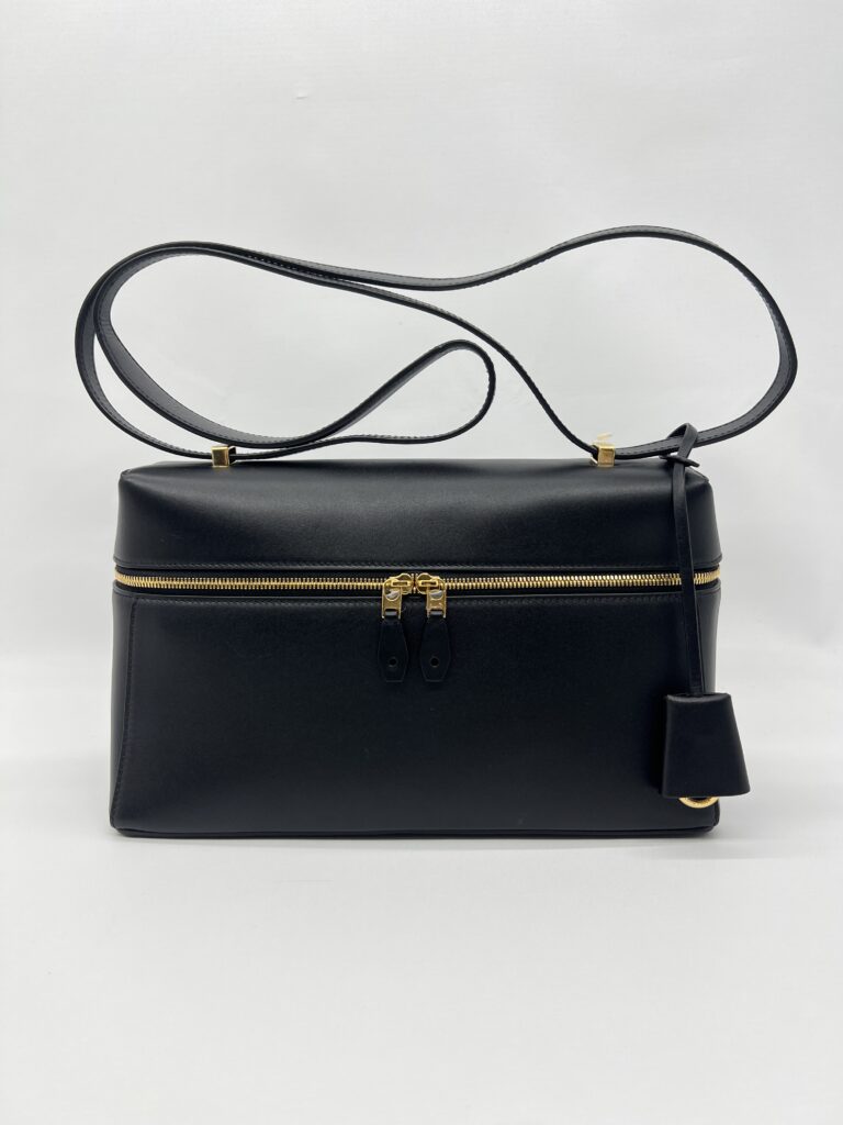 Loro Piana Extra Bag L27 Saddle Calfskin Black GHW