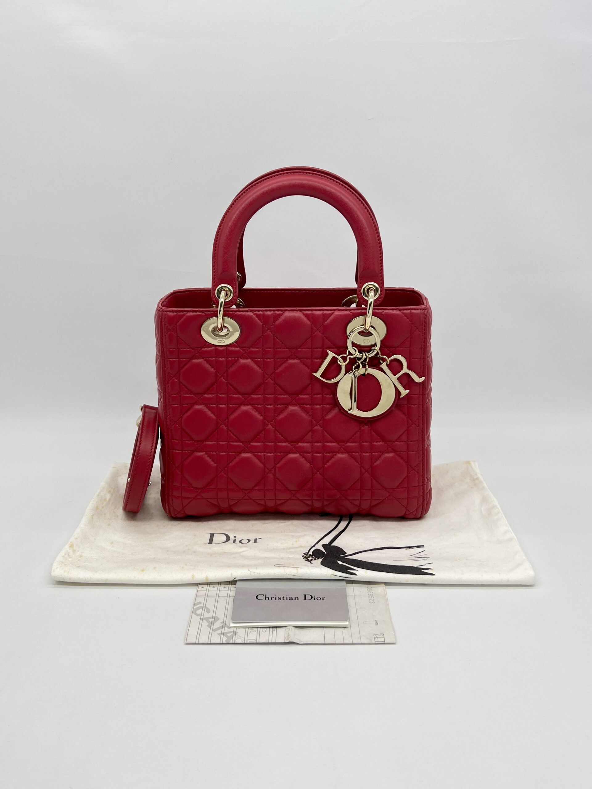 Dior Lady Dior Medium Red GHW